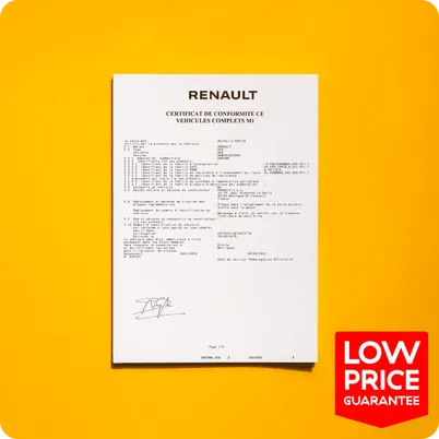 Renault COC | Official Certificate of Conformity for Renault 